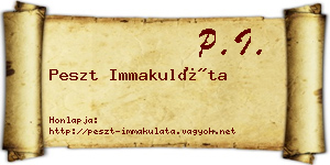 Peszt Immakuláta névjegykártya
